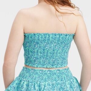 NWT Roller Rabbit x Target Blue Smocked Top